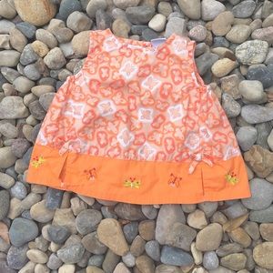 Simply Basic Orange Butterfly Sleeveless Dress